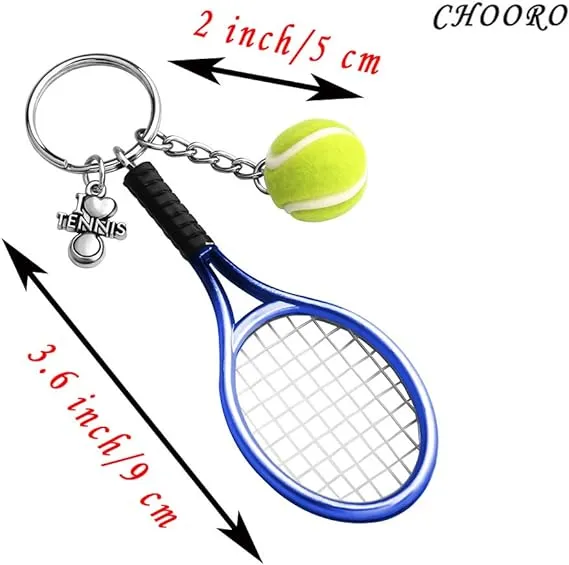 Premium Metal Tennis Keychain | BLUE | Perfect Gift for Tennis Lovers