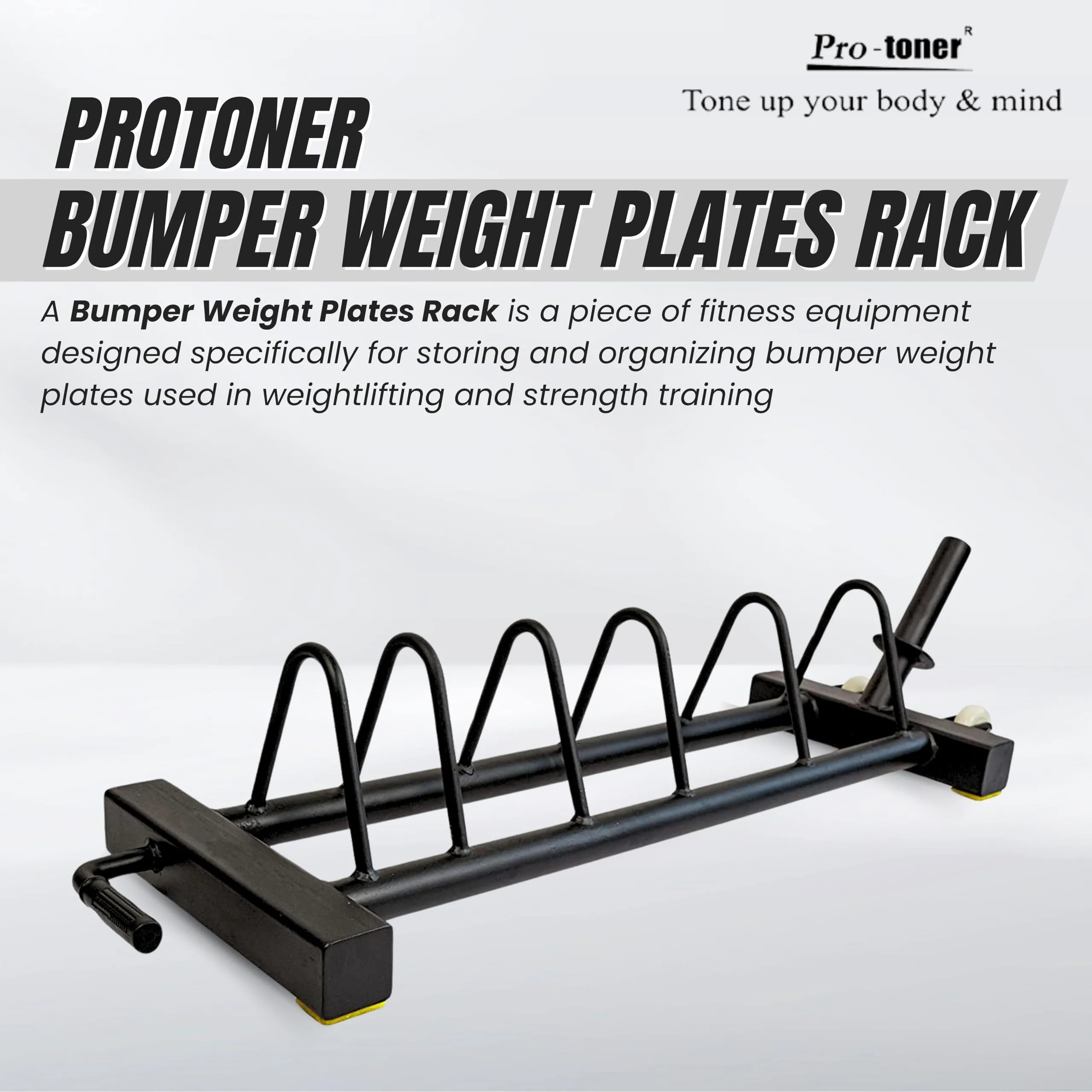 Protoner Bumper Cart for 180 to 250KG Weight Plates Storage Portable Steel Rack Stand of Home & Commercial Gym