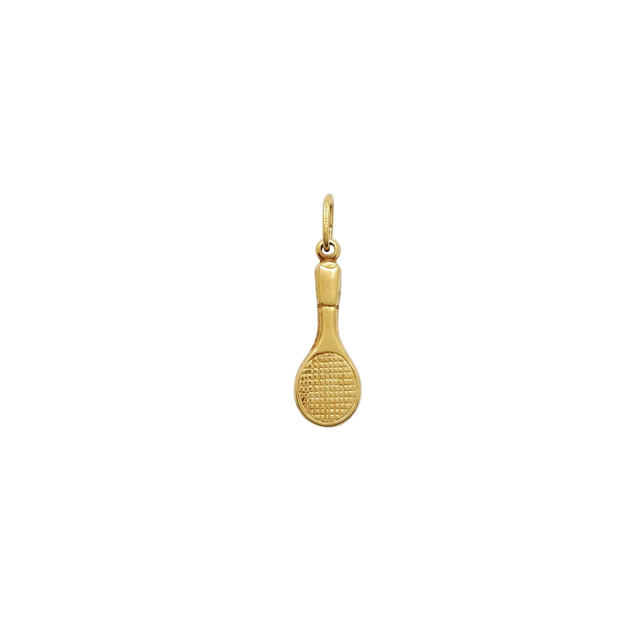 Puffy Tennis Racket Pendant (14K)