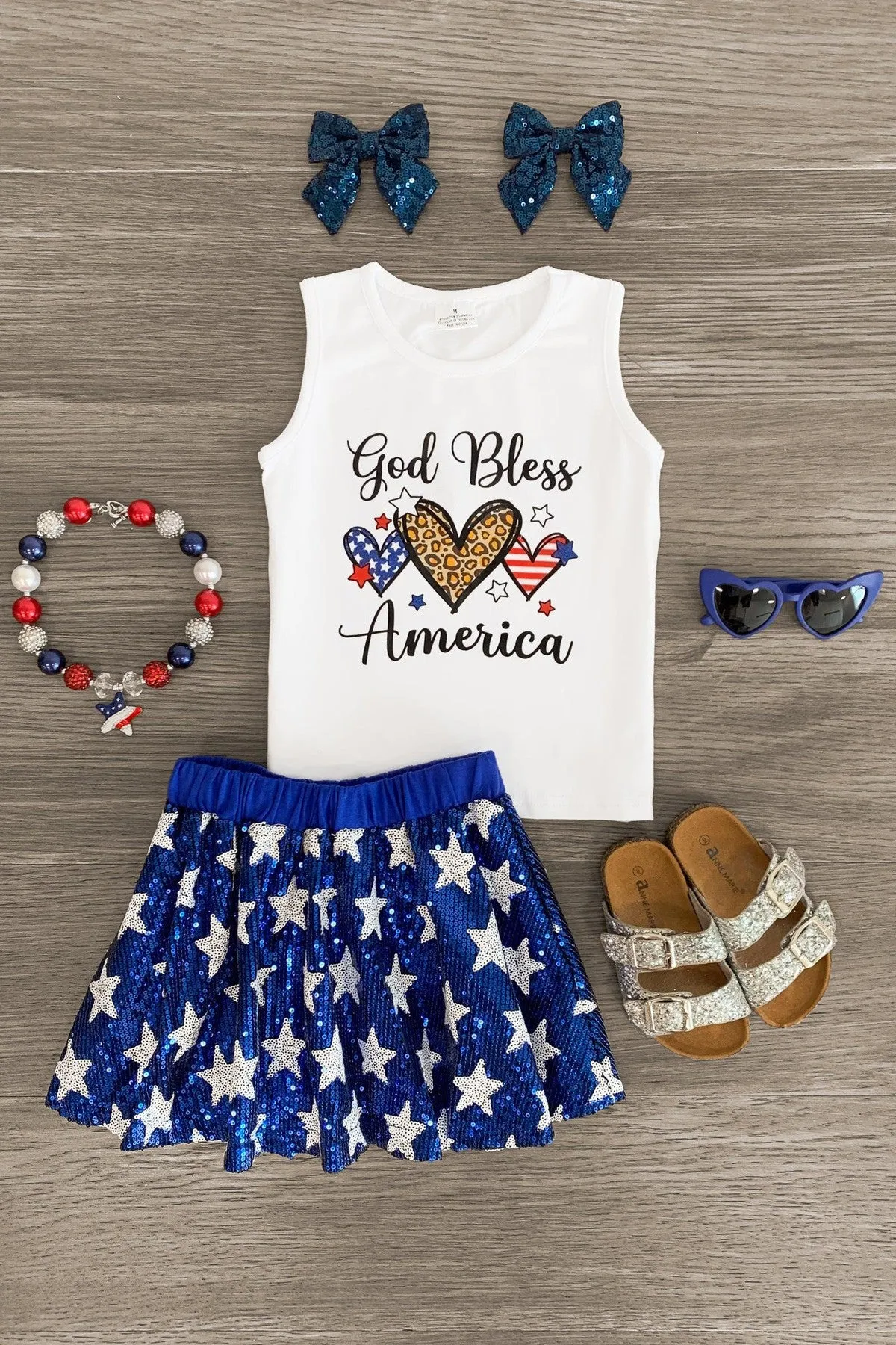 "God Bless America" Sequin Skirt Set