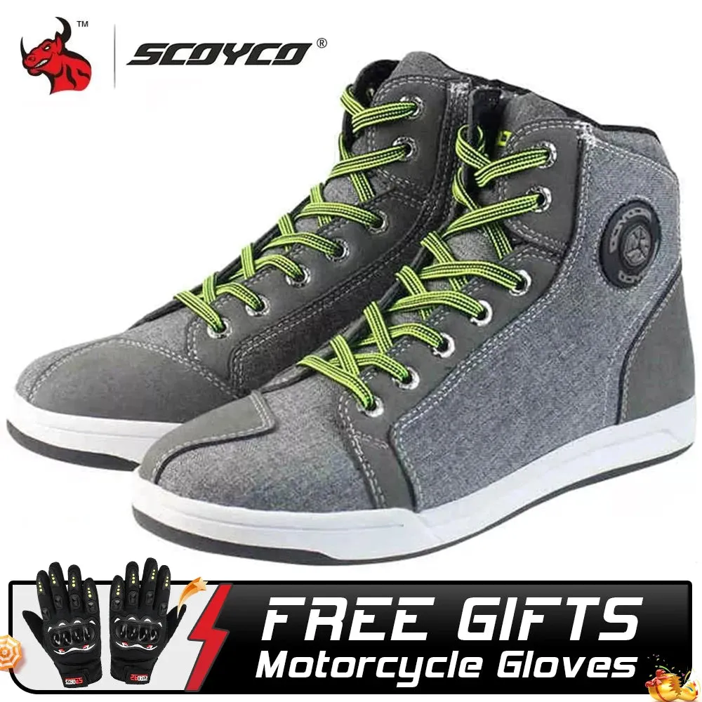 SCOYCO Men's Casual Sneaker Style Motorcycle Shoe