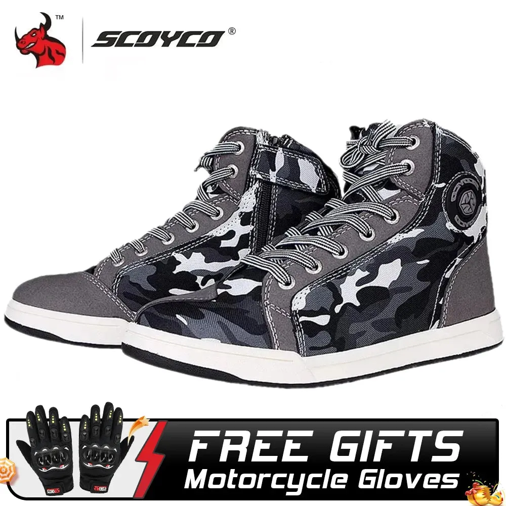 SCOYCO Men's Casual Sneaker Style Motorcycle Shoe