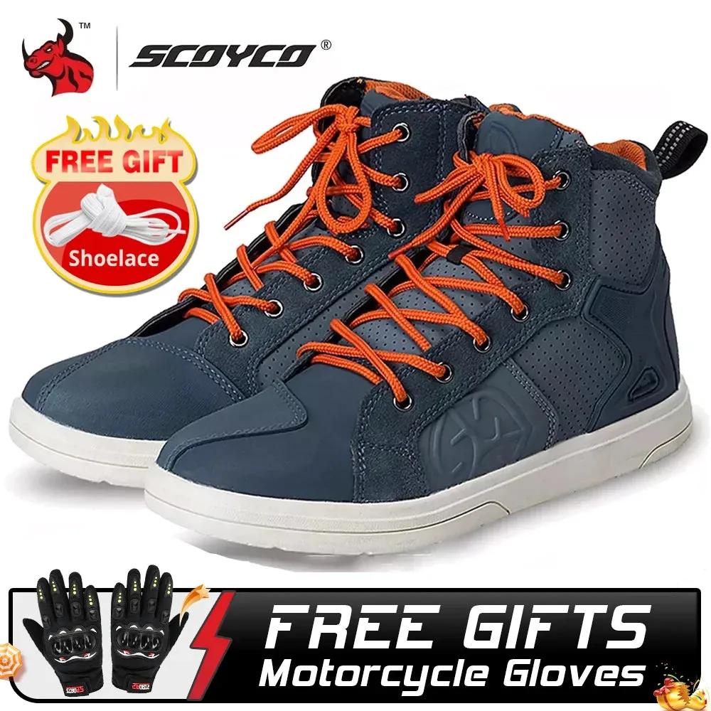 SCOYCO Men's Casual Sneaker Style Motorcycle Shoe