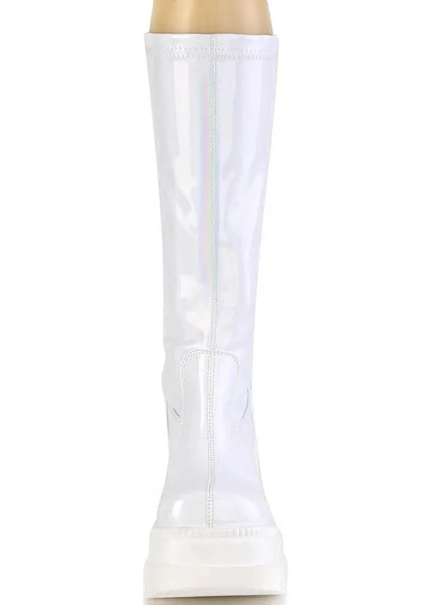 SHAKER-65 [White Holo] | PLATFORM BOOTS [PREORDER]