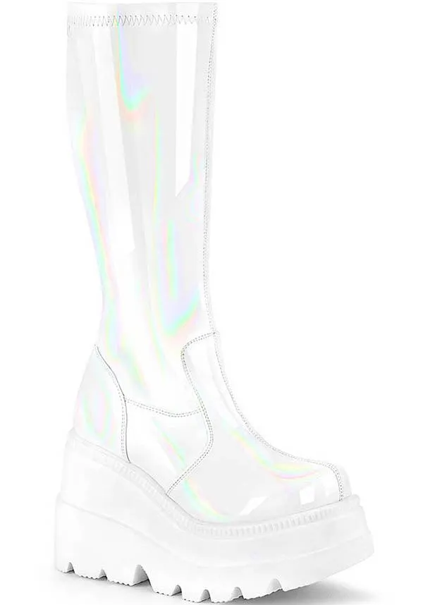 SHAKER-65 [White Holo] | PLATFORM BOOTS [PREORDER]