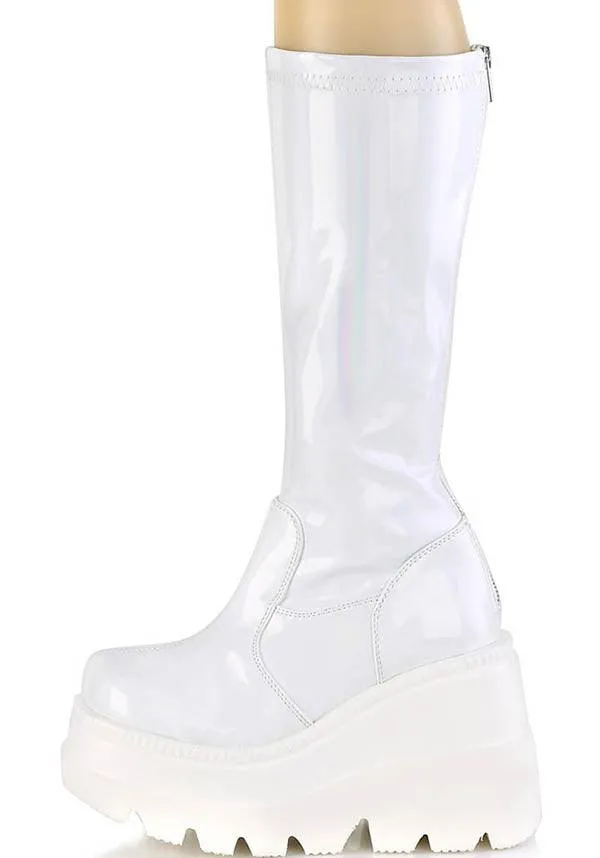 SHAKER-65 [White Holo] | PLATFORM BOOTS [PREORDER]