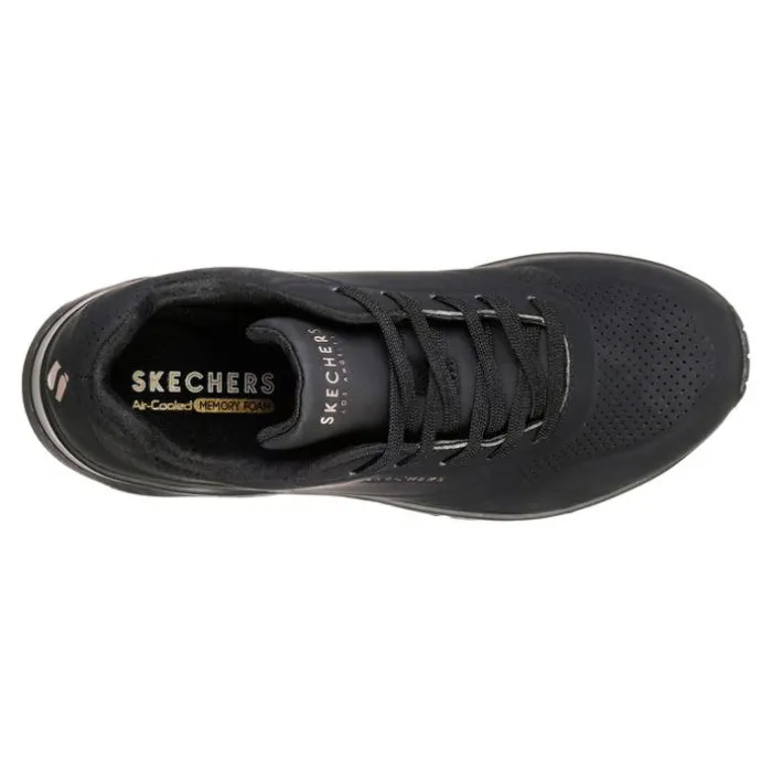 Skechers Uno Stand On Air WIDE Width Womens Trainer Black Sole”