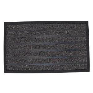 Striped Design Entryway Mat - Black & Grey 750 X 450