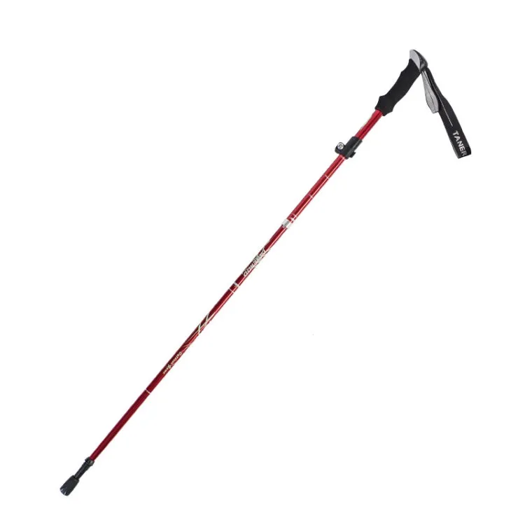 TANERDD TR-D0001 Trekking Poles Aluminum Alloy Folding Outdoor Handrails Trekking Walking Sticks(Short Model (Red))