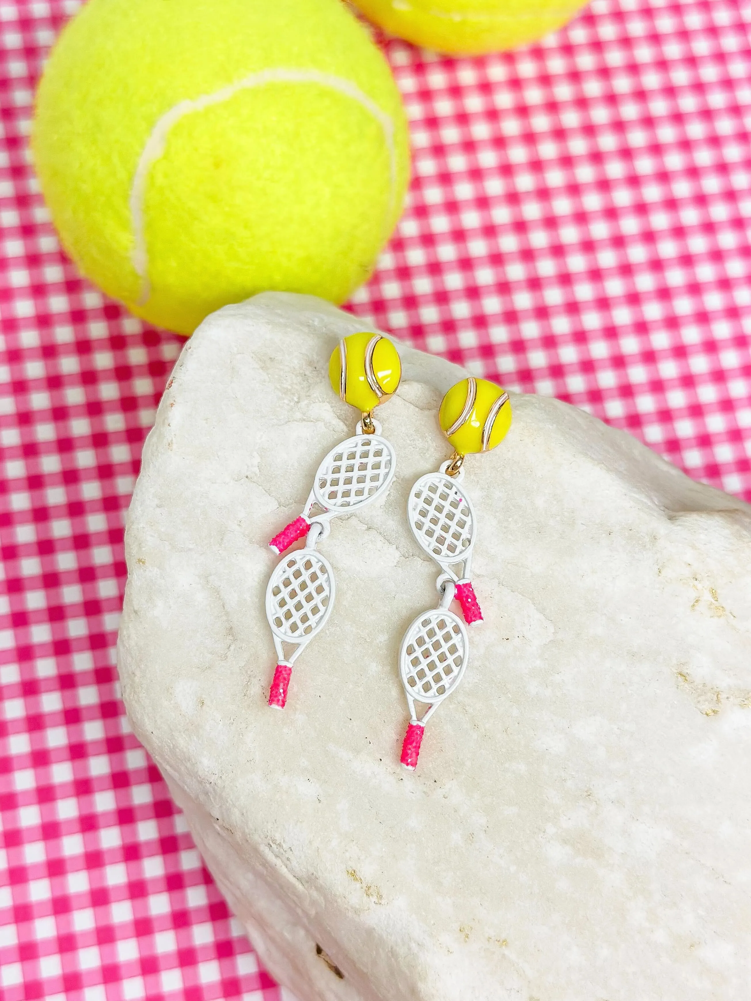 Tennis Racket Layered Dangle Earrings