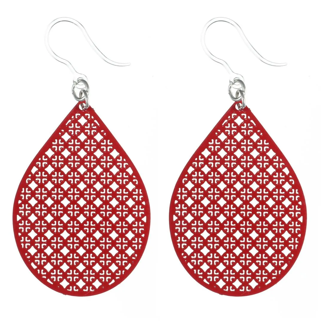 Tennis Racquet Dangles Hypoallergenic Earrings for Sensitive Ears Made with Plastic Posts