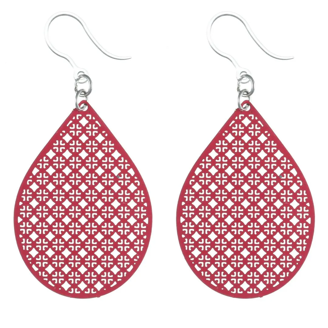 Tennis Racquet Dangles Hypoallergenic Earrings for Sensitive Ears Made with Plastic Posts