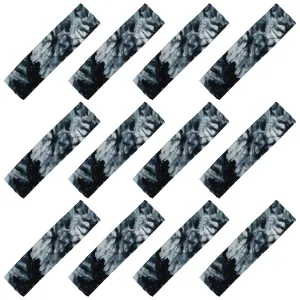 Tie-Dye Black Cotton Headbands - 12 Pack