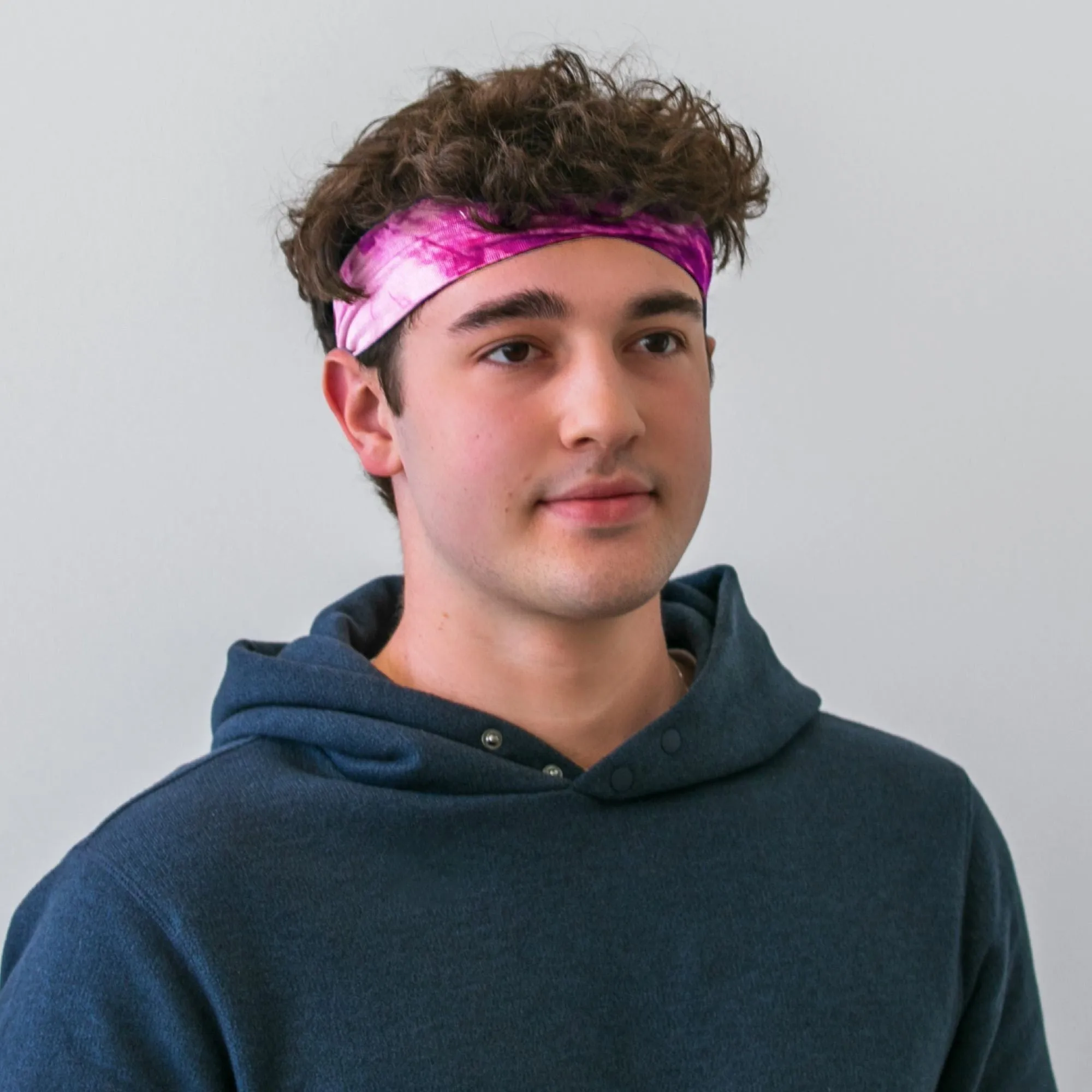 Tie-Dye Pink Cotton Headbands - 12 Pack