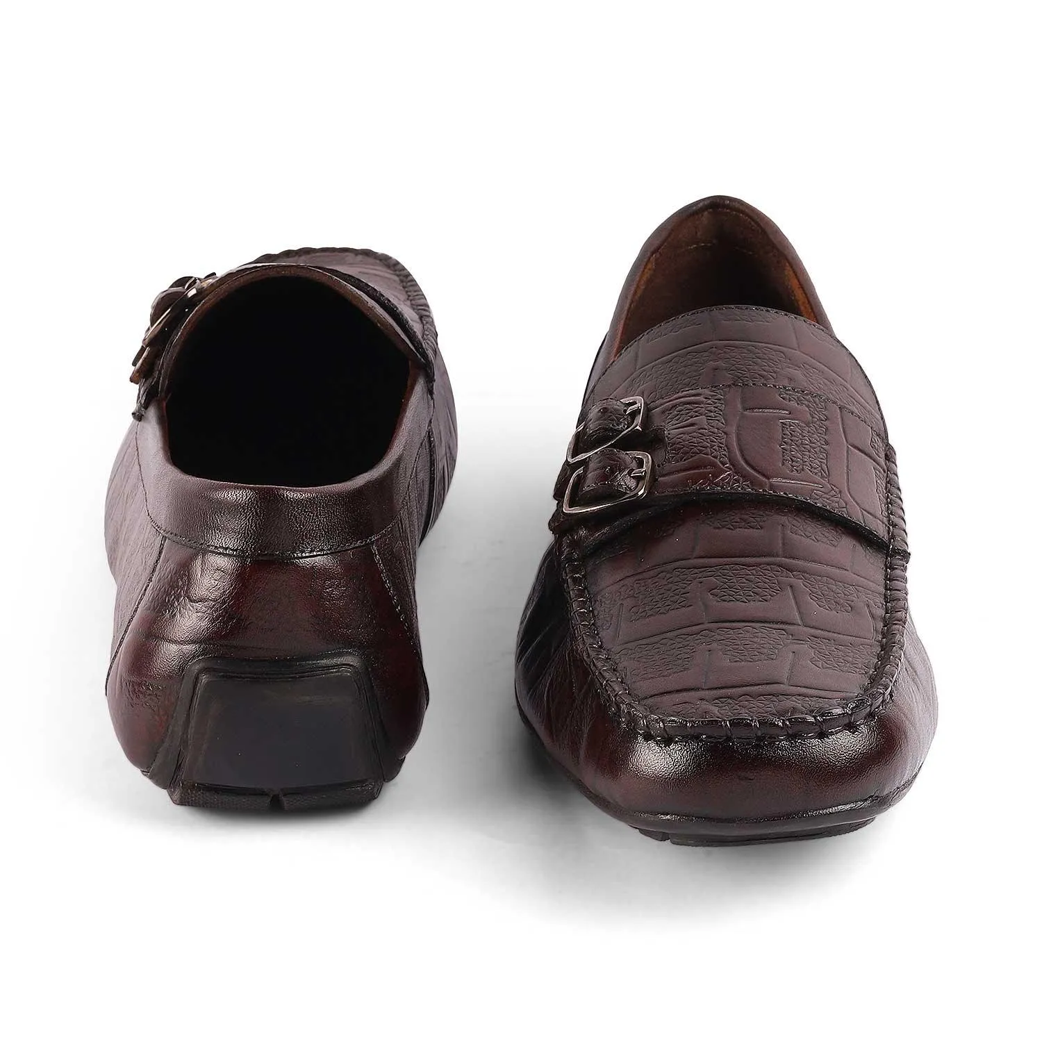 Tresmode Gioia Brown Men's Double Monk Shoes