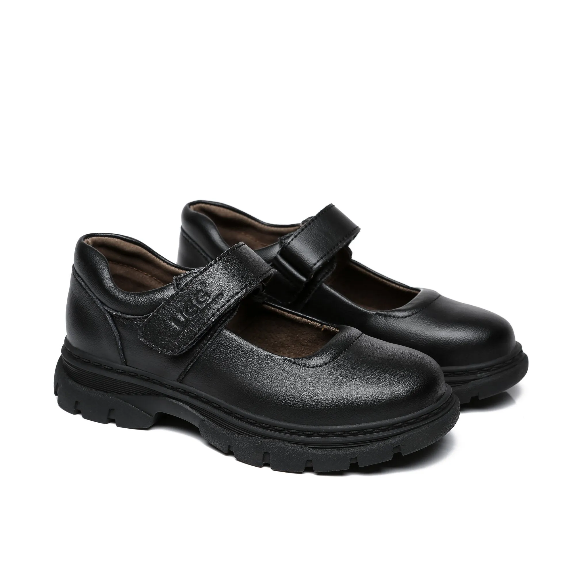 UGG Mary Jane Velcro Strap Leather School Shoes