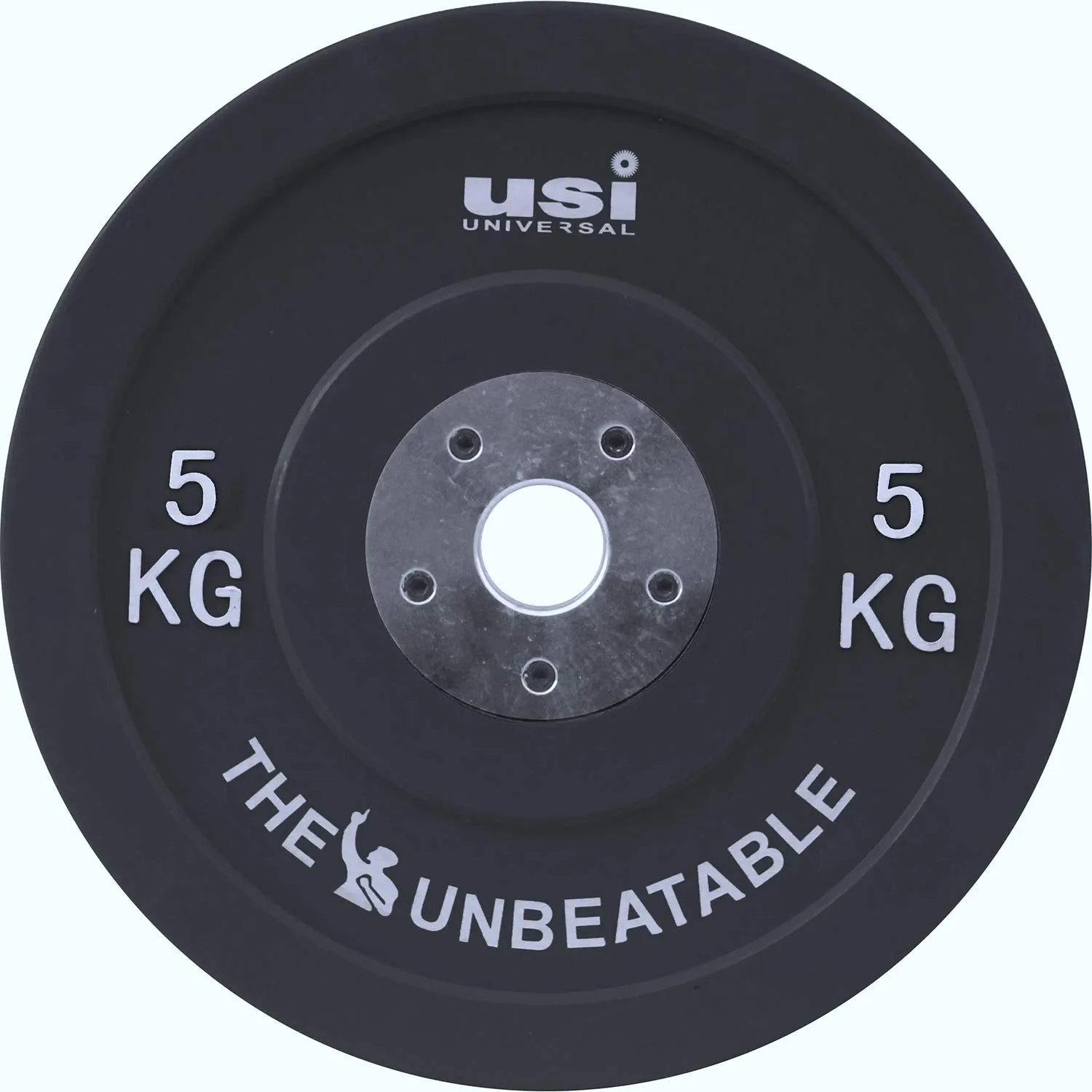 USI UNIVERSAL Olympic Weight Plates, BPHC 5Kg Pair Olympic Bumper Weight Plates For Home Gym 51mm, Rubber & Alloy Steel, Two Piece Steel Hub Zinc Plated Olympic Hole, Ideal For Cross Training, Weight Lifting