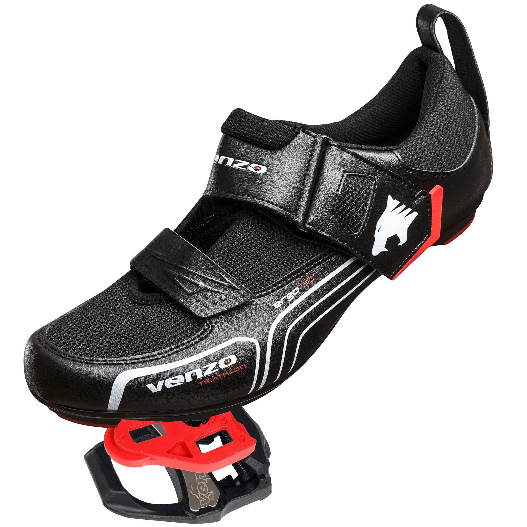 Venzo Quality Men's Bike Bicycle Road Cycling Triathlon Shoes with Clipless Sealed Bearing Look Delta Compatible Pedals & Cleats