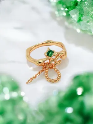 Verdano - Synthetic Green Spinel Open Ring