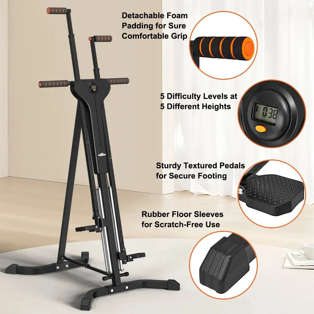 Vertical Climber Exercise Machine for Home Gym with LCD Display 5 Levels Adjustable Easy to Assemble