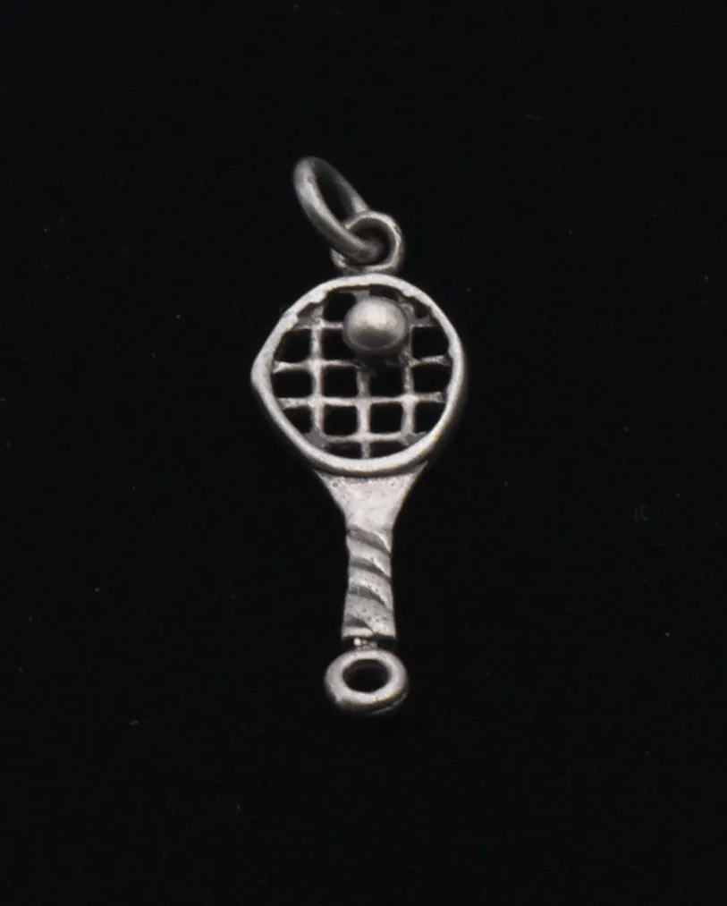 Vintage Sterling Silver Tennis Charm