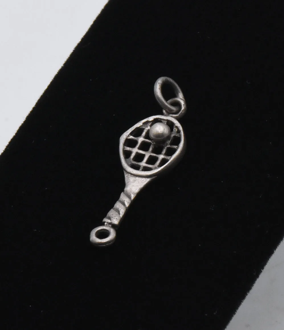 Vintage Sterling Silver Tennis Charm