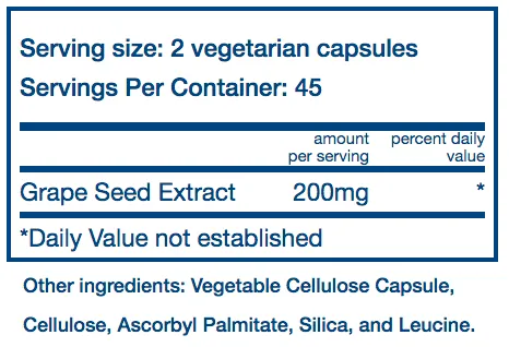 Vital Nutrients Grape Seed Extract 100mg