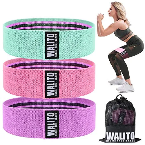 Walito Resistance Bands for Legs and Butt,Exercise Bands Set Booty Bands Hip Bands Wide Workout Bands Sports Fitness Bands Resistance Loops Band Anti Slip Elastic (Set 3)