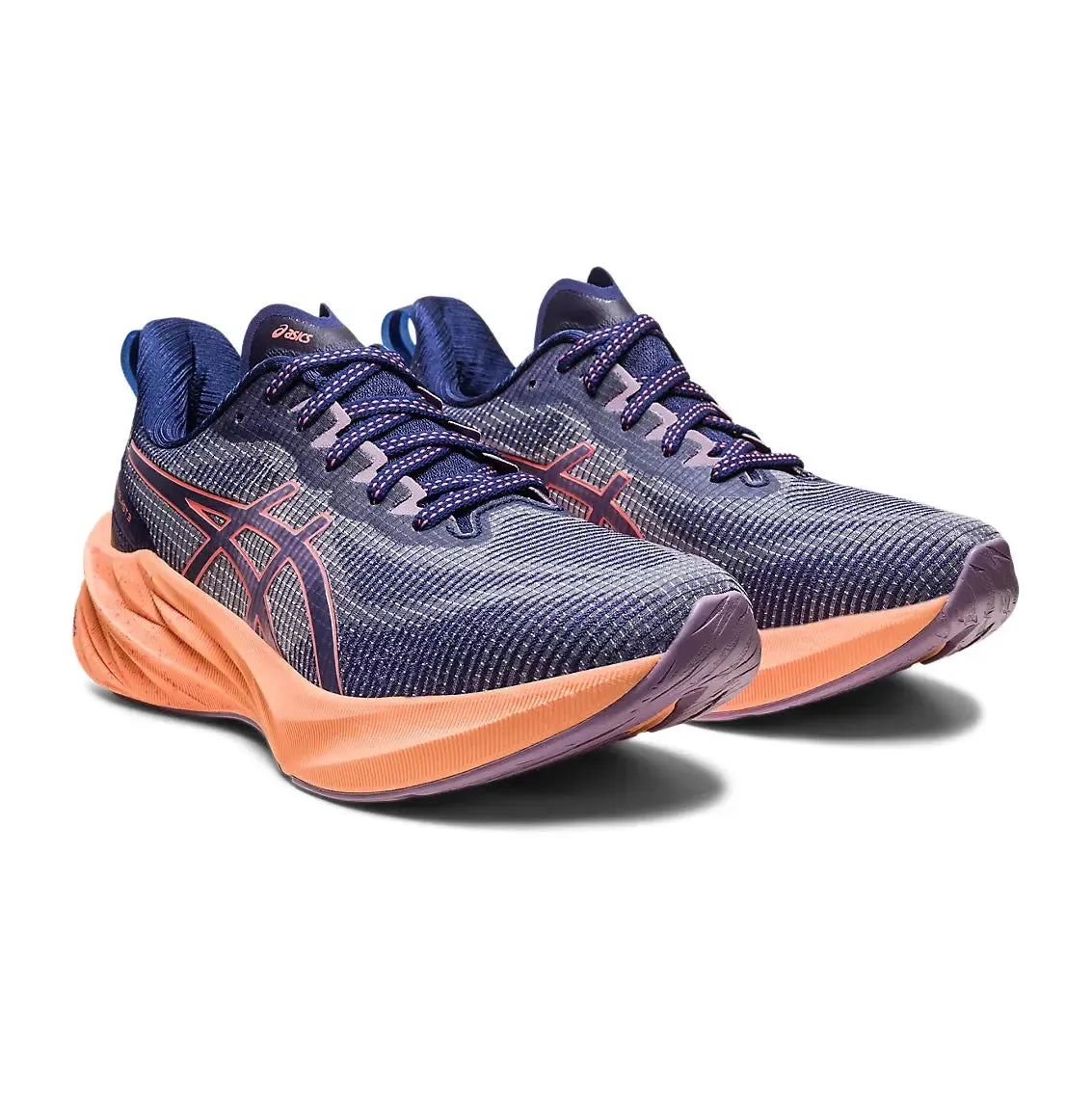 Womens ASICS Novablast 3 LE - Indigo Blue / Papaya