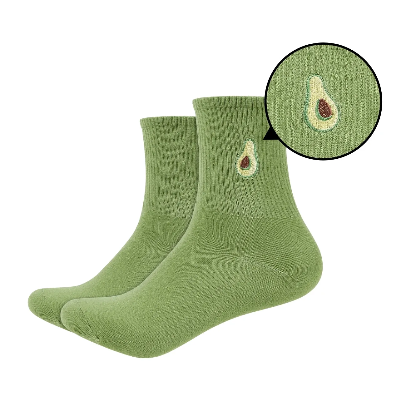 Women's Colored Quarter Length Socks with Fruit Patch