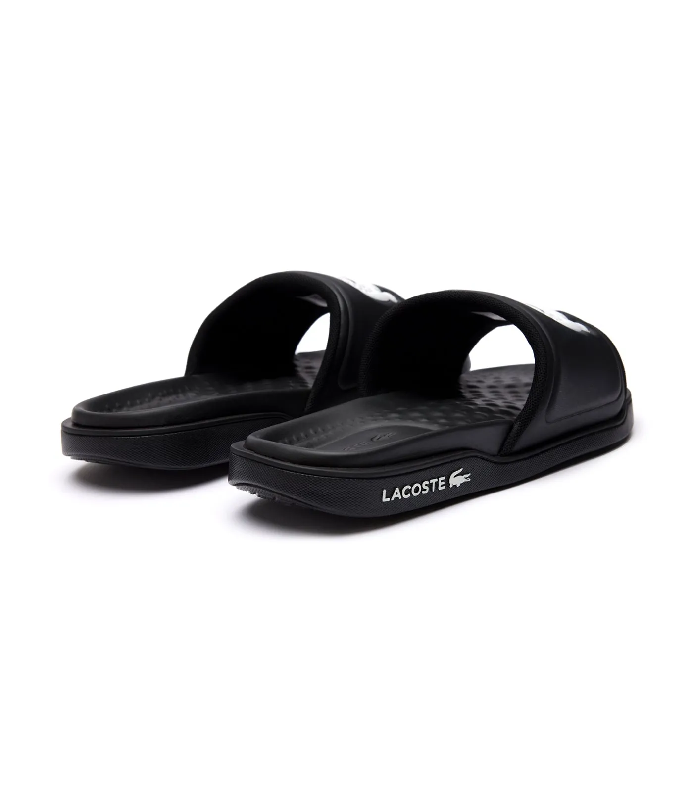 Women's Croco Dualiste Synthetic Logo Strap Slides Black/White