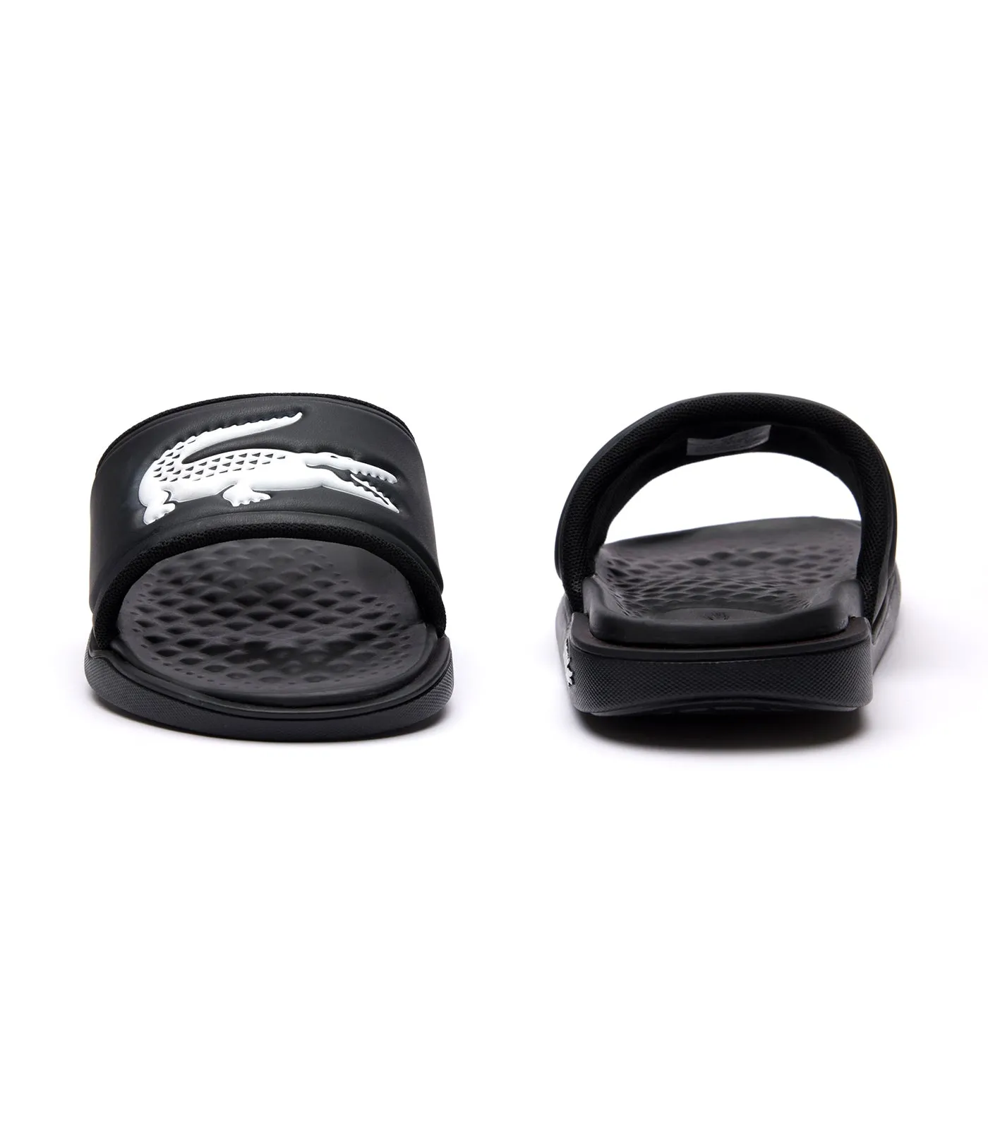 Women's Croco Dualiste Synthetic Logo Strap Slides Black/White