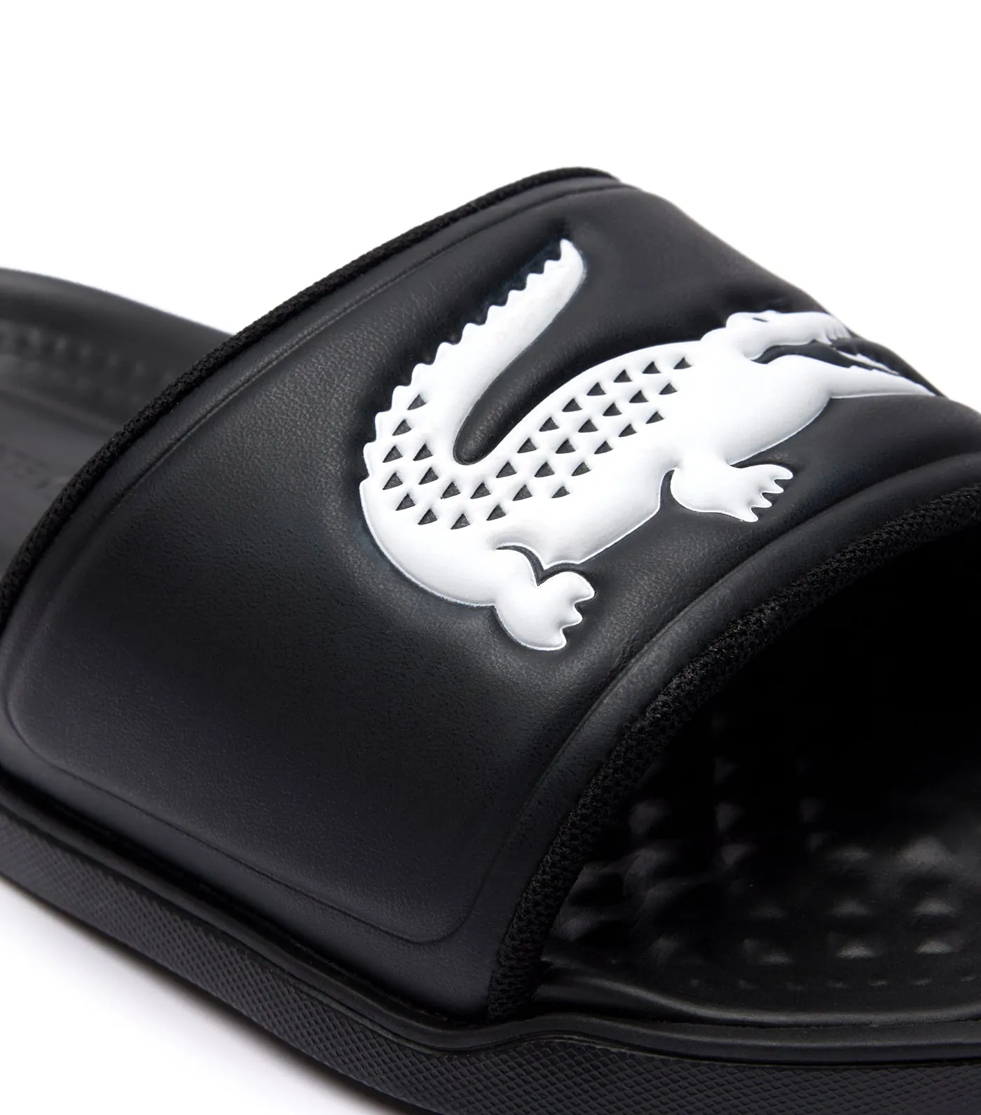 Women's Croco Dualiste Synthetic Logo Strap Slides Black/White