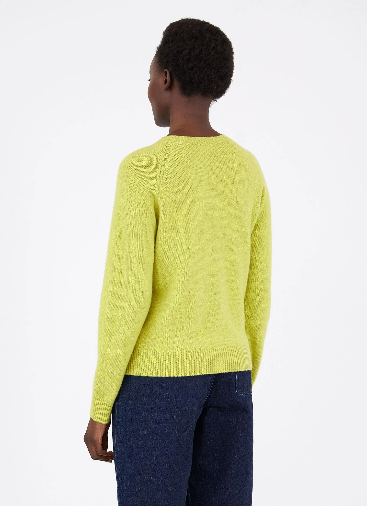 Women's Lambswool Crew Neck Jumper in Zest