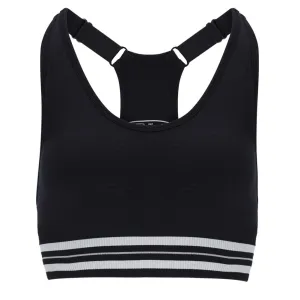 Womens Lucky Ace Seamless Tennis Sports Bra Black and Ultimate Gray