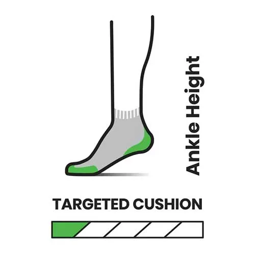 Women's Performance Run Targeted Cushion Ankle Socks - Light Gray