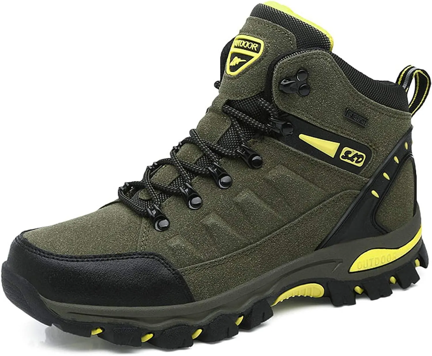 WOWEI Hiking Boots Men Outdoor Waterproof Non-Slip Lace-up Sports Trekking Shoes 3-12 UK