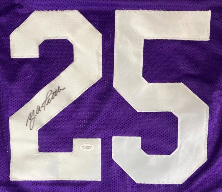 YA Tittle LSU Signed Purple College Football Jersey JSA Hologram