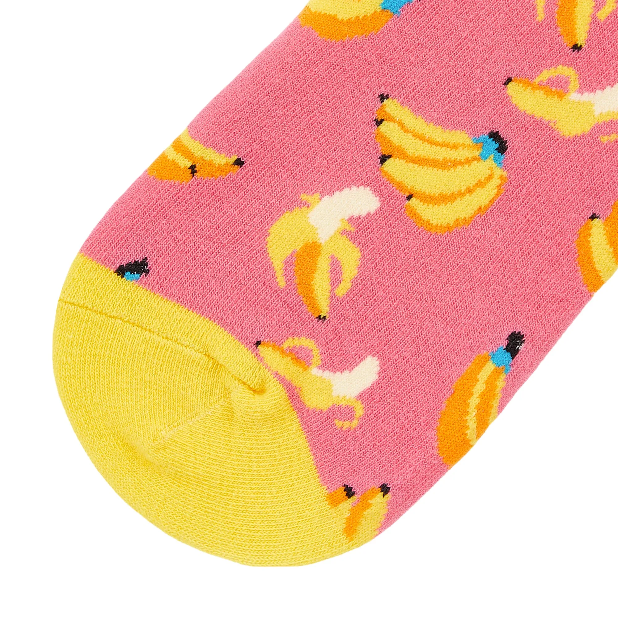 Yellow Banana Printed Crew Length Socks