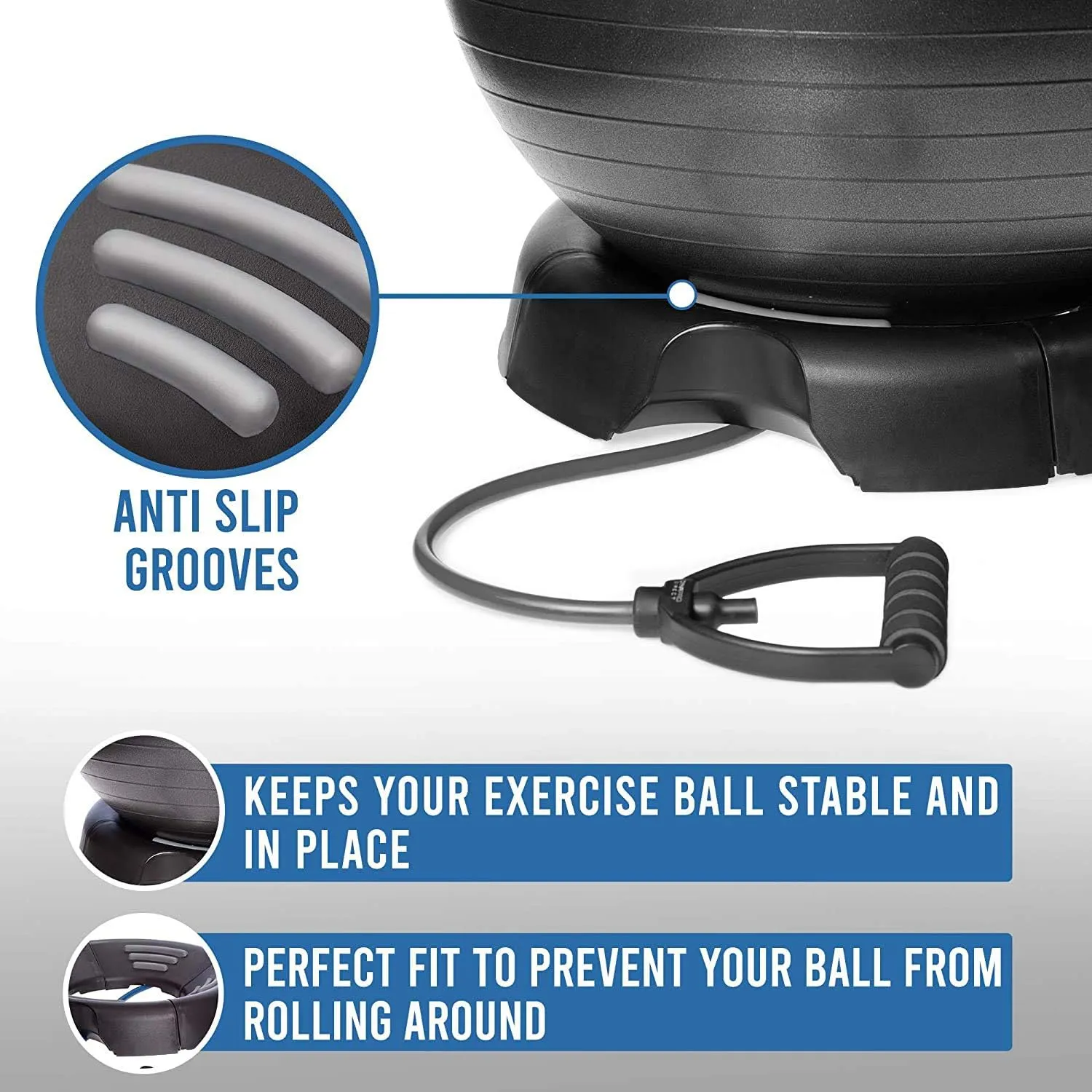 Yoga Ball Chair Base with Resistance Band Channels for Workouts