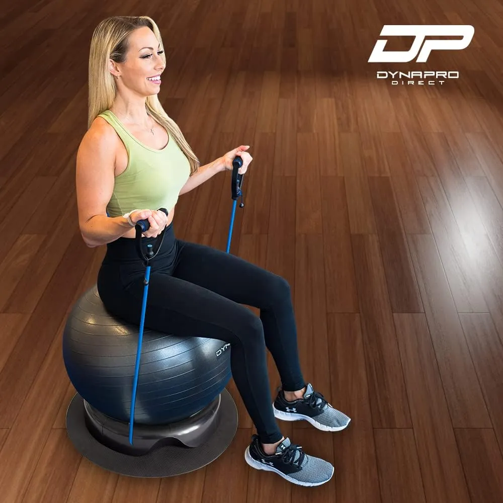 Yoga Ball Chair Base with Resistance Band Channels for Workouts